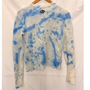 RAGDOLL LA 100% Cashmere Blue Tie-Dyed Sweater XS Fall Winter Cozy Lounge